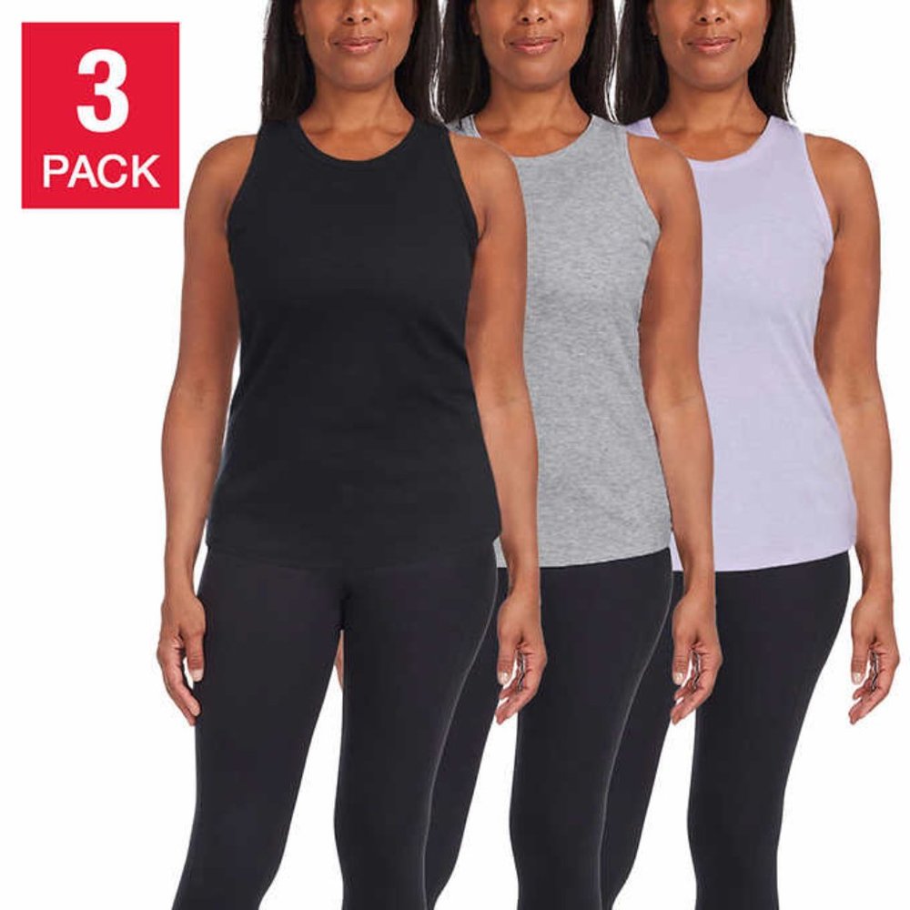 Danskin Ladies' Ribbed Tank, 3-pack - Picture 2 of 8